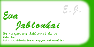 eva jablonkai business card